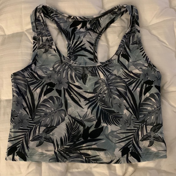 Evolution and creation green & gray botanical racerback crop tank small - Picture 1 of 3